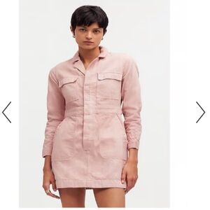 NWT Madewell x MN Dye Studio Denim Patch-Pocket Mini Dress small coverall